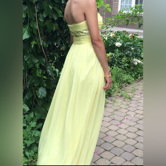 YELLOW PROM DRESS - size 6 - Picture 2 of 8